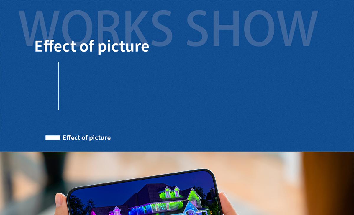 HYPERLITE RGB IC Eaves Lights with 30/60 LEDs, Permanent Outdoor Lighting, Music Sync Party Lights, IP67 Waterproof, Bluetooth APP & Remote Control, 50/100 Feet - Perfect for Decorative，SpringGlowUp