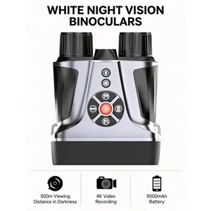 Nv2100 4k Digital Night Vision Binoculars 4k Video Recording 500m Full Dark Viewing 8x Digital Zoom 9000mah Large Battery 4.5 Inch Hd Screen Ip54 Waterproof Night Vision Goggles for Hunting Camping Wildlife Observation Outdoor Adventure