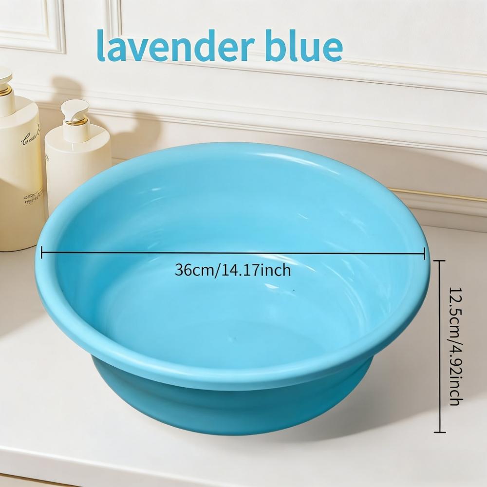 1PC  Durable Stackable Plastic Wash Basin, Portable Foot Bath Bucket, Student Dormitory Outdoor Home Laundry Storage Bowl, Multi-Functional