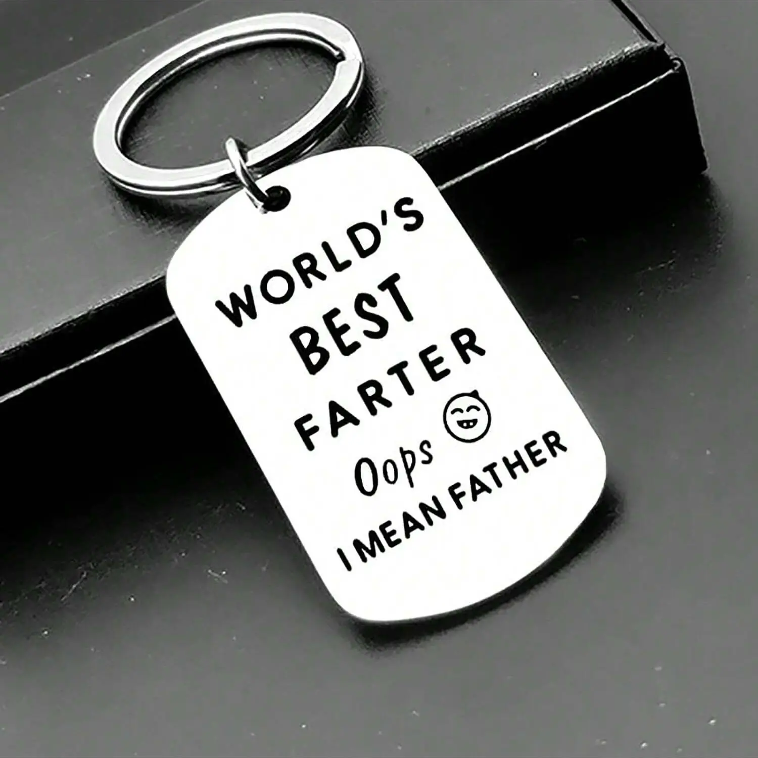 1/3/5pcs Laser carved stainless steel personalized dad keychain, thoughtful father's gift