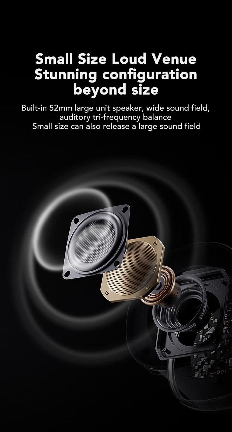 MINISO Portable 5W Wireless Bluetooth Speaker ,Mini Pocket Sound 8 Hours Music Time Speaker , 2 in 1 Stereo Sound Speaker Audio Smartphone