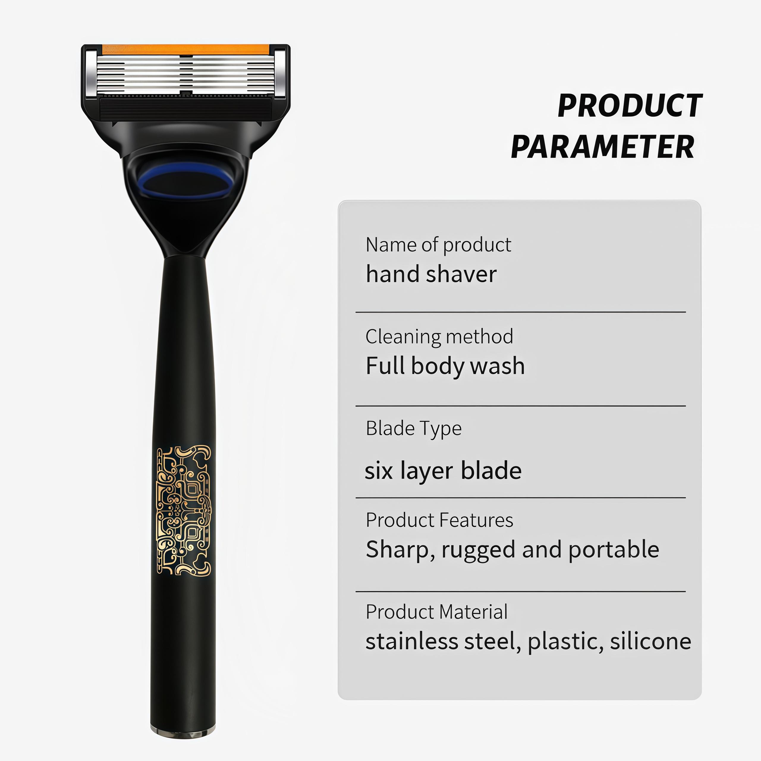 Men's Shaving Razor Set, Handle And High-Quality Sharp Blades, Stainless Steel, Dustproof Waterproof Rust-Resistant, Comfortable Shave, Easy to Clean