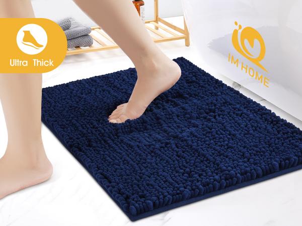 ACCUMTEK Upgrade Extra Large Bathroom Rug Set Ultra Soft, Thick Absorbent Bath Mats, Non Slip Chenille Toilet Mat for Bathroom, Bedroom, Kitchen