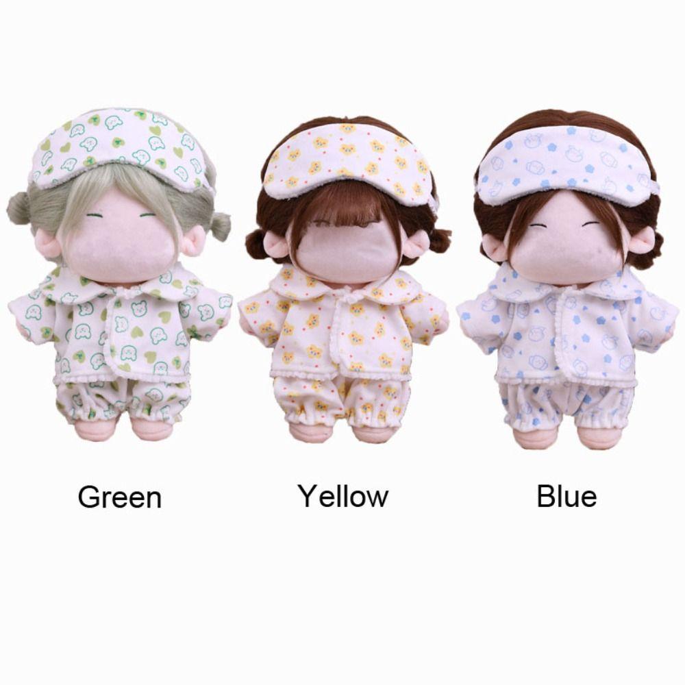 Shirt Shorts Patch Doll Clothes Doll Accessories For Cotton 20cm Doll Pajamas Suit Photo Props Cartoon Mini Blouse Pants Set