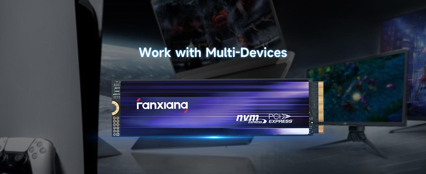 FANXIANG S880 1TB NVMe SSD, PCIe 4.0 M.2 2280 for PS5/Gaming/Computing, Internal Solid State Drive, Sequential Read/Write Speeds Up to 7300/7100MB/s
