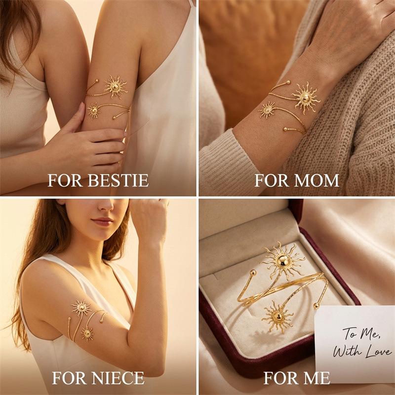 Elegant Starfish and Seashell Open Bangle Bracelet for Women Adjustable Metal Arm Cuff Jewelry Trendy Ocean Inspired Fashion Accessory Summer Beach Style