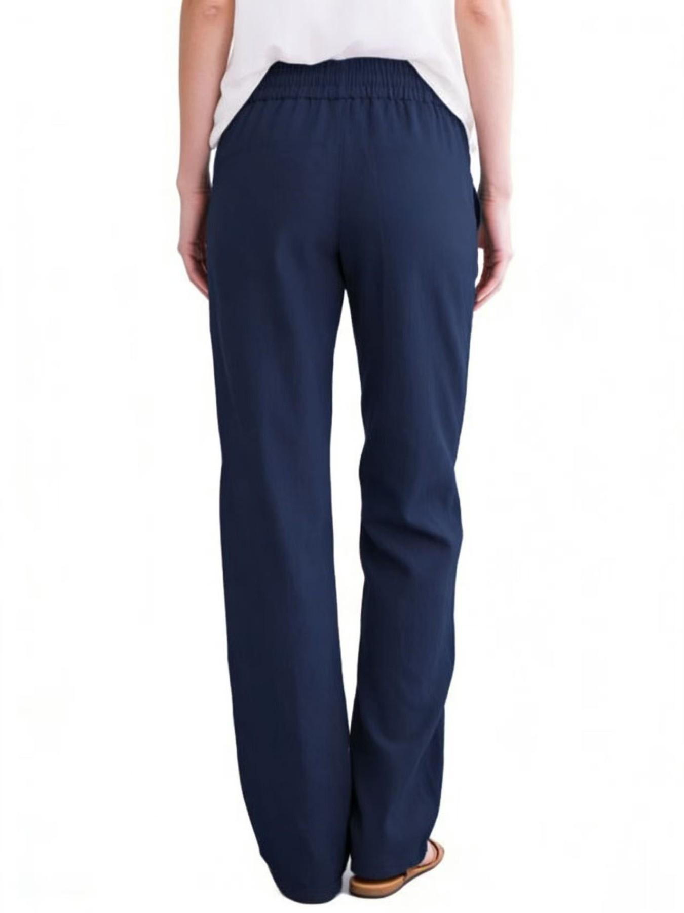 New Summer Autumn Cotton Linen Drawstring Loose Fit Casual Wide Leg Long Pants for Women, Comfortable and Stylish Bottoms