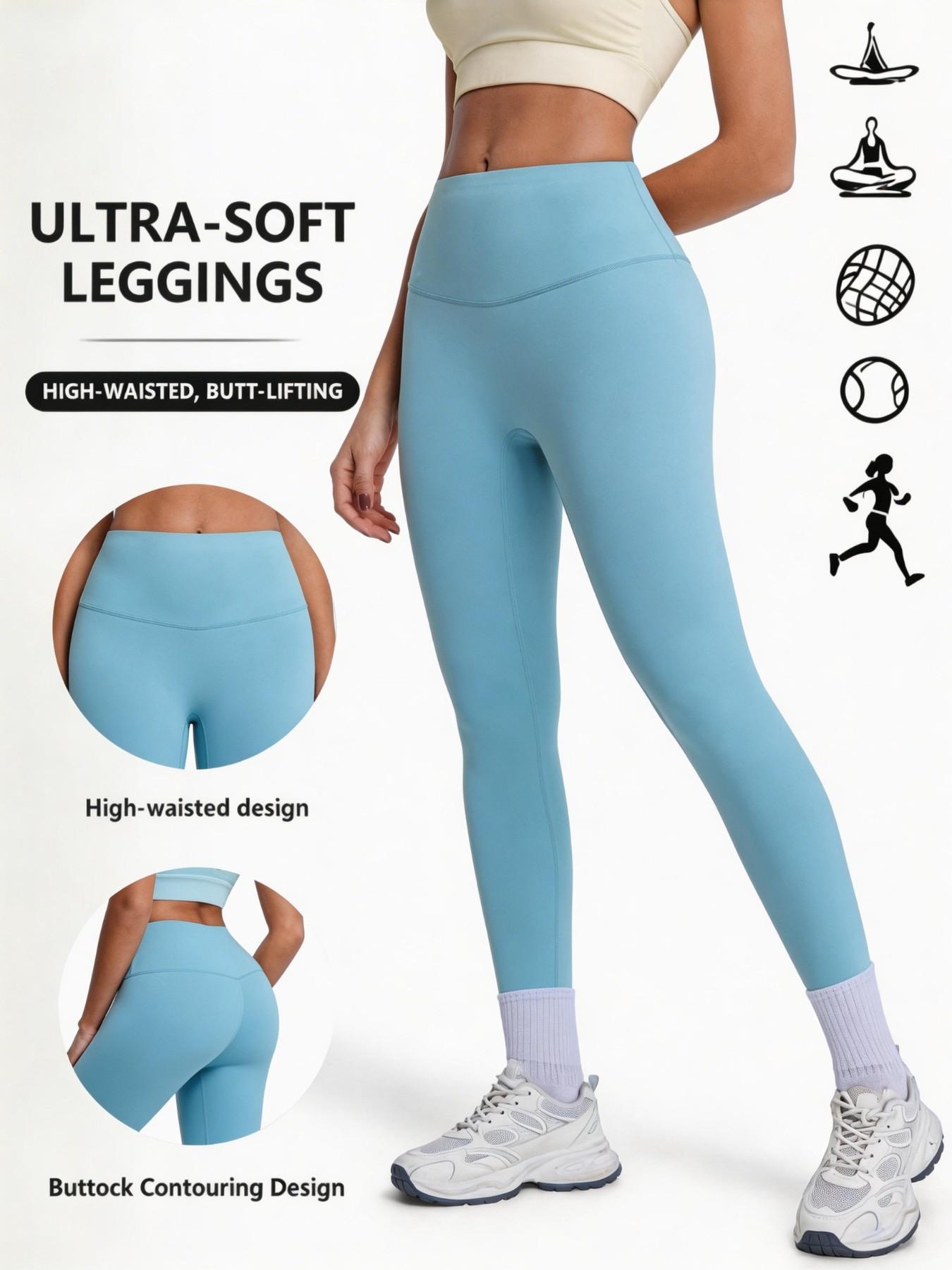Women's High-Waist Yoga Pants, Cloud-Like Soft Tummy Control Workout Leggings, Anti-See-Through Butt Lifting Sports Long Pants, Gym Running