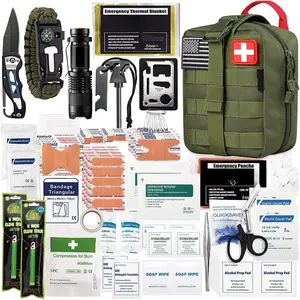 250 Pieces Survival First Aid Kit IFAK EMT Molle Pouch Survival Kit Outdoor Gear Emergency Kits Trauma Bag  Camping Boat Hunting Hiking Home Car Earthquake and Adventures