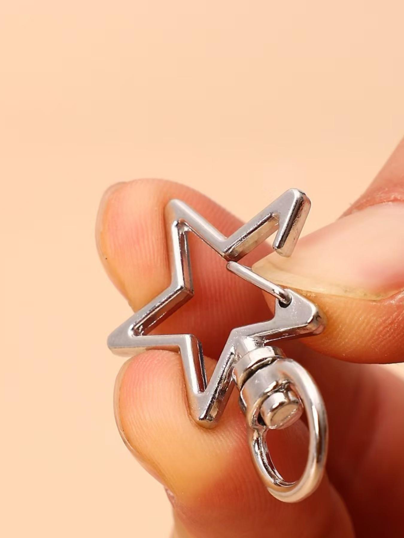 10pcs Metal Swivel Lobster Clasp Snap Hook, Key Rings, Star Shape Clasp, Durable & Versatile, Ideal for Jewelry Making & DIY Projects