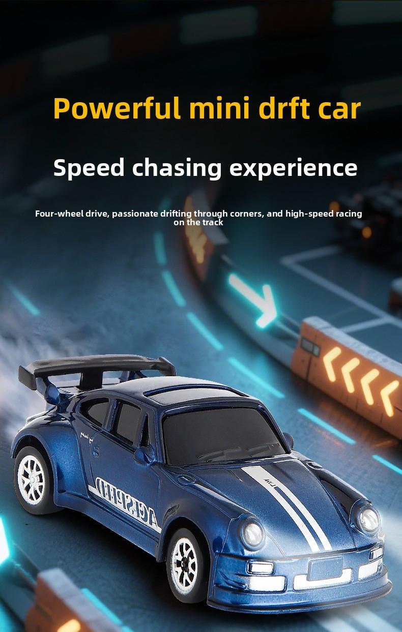 1:64 Mini RC Remote Control Car, Full Proportion Four-Wheel Drift, 2.4g Micro Pocket Race Car, Desktop Model Toy Gift for Boys