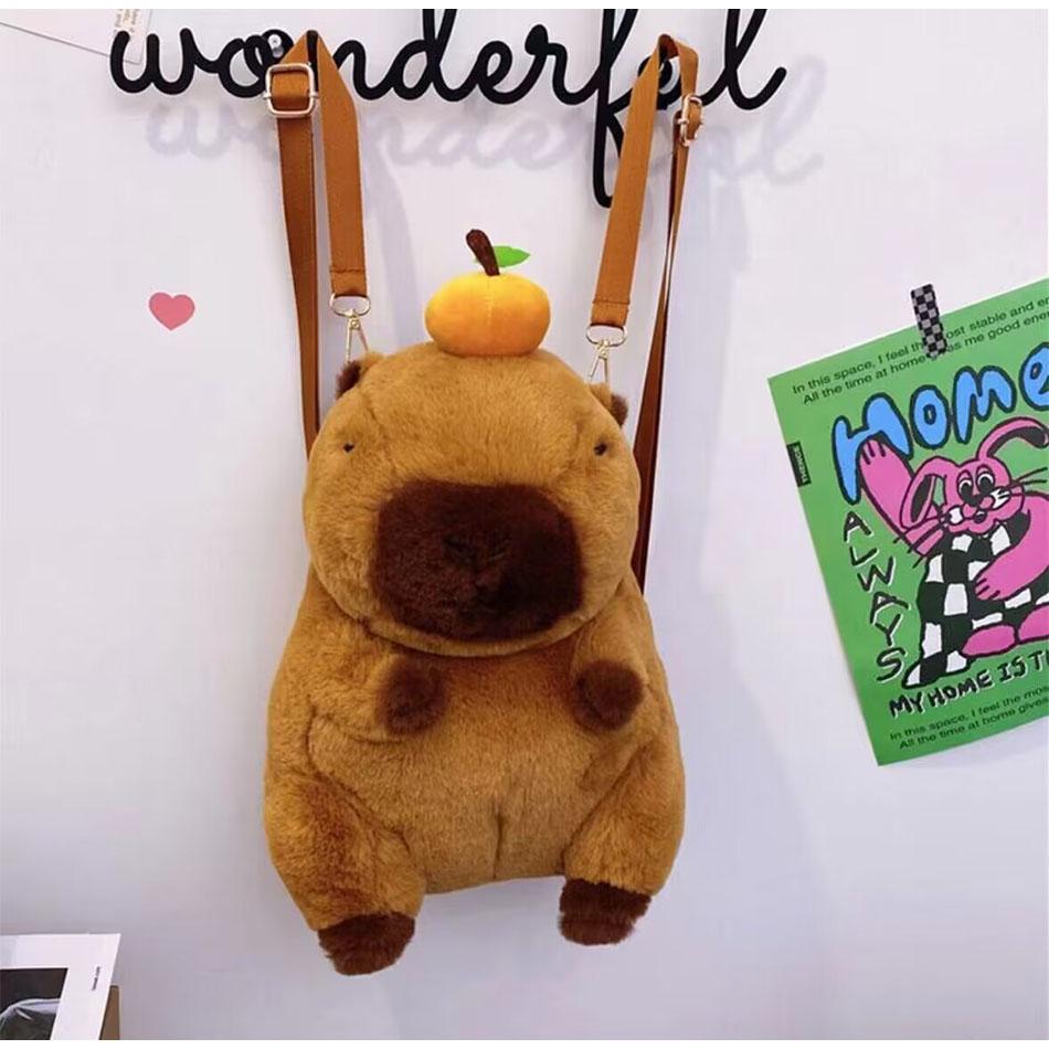 Cute Soft Plush Capybara Backpack Girl Fashionable Crossbody Bag for Women Kawaii Shoulder Bag for Children Gifts for Girlfriend