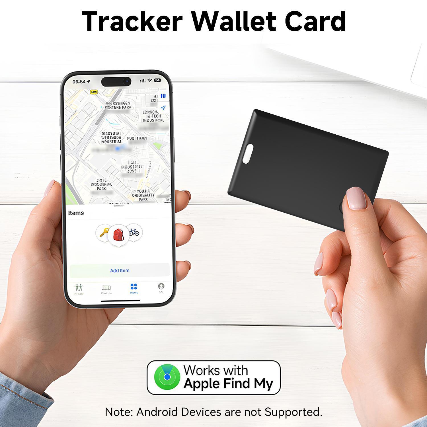 MFi Certified Bluetooth Wallet Tracker Card with Keyhole Slot, FindMy Sync GPS Trackers for Wallet/Keys, iOS-Only Locator, 5-10 Year Long-Lasting Battery Phone Accessory, Ideal Mothers' Gifts, Tools And Gadgets, Cool Mom Gadgets