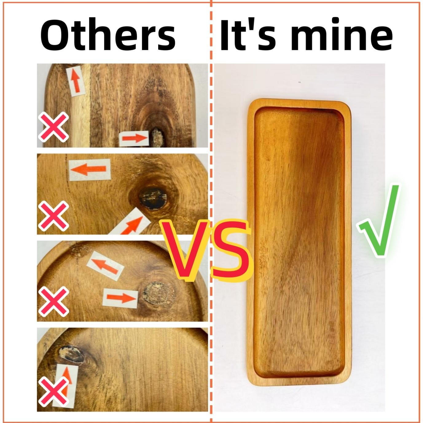 7PCS  Wooden Service Plate and Plate Set - "Rectangular Mini Ham Board, Small Cheese Board, Wooden Service Plate for Home, Kitchen, Bathroom, Party Decoration, Christmas, Thanksgiving, St. Patrick's Day Display Tray - Suitable for 30 holidays