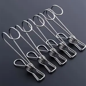 [Multi-Purpose Hooks] 5pcs Stainless Steel Clips - Multi-Purpose Hooks, Ideal for Kitchen and Bathroom Towels, Snack Storage, and More, Clothes Pins