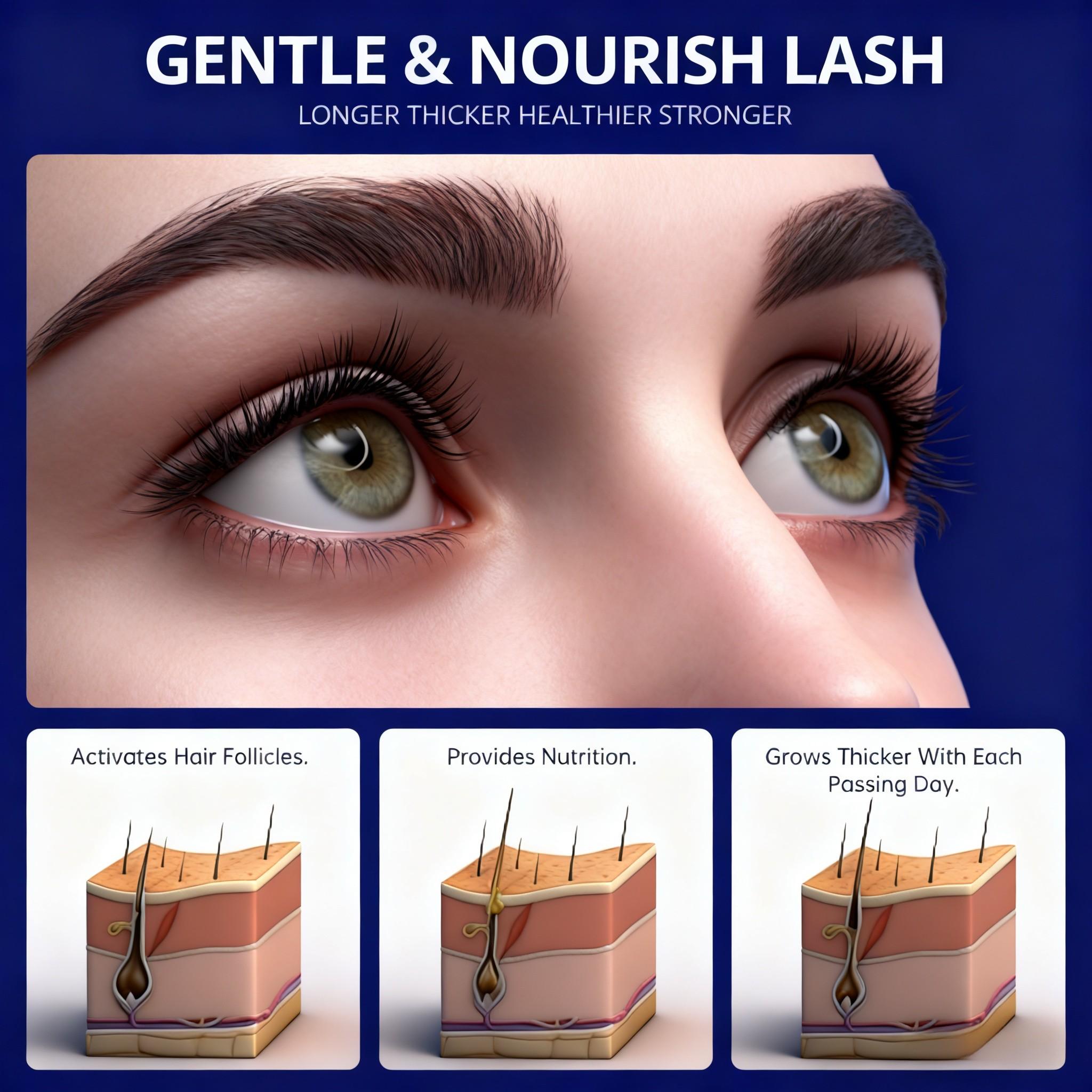 Lash Essence Liquid, Quick-Acting, Long-Lasting, Natural Ingredients, Enhances Lashes & Brows, Daily Use, Safe & Effective, Gift for Women