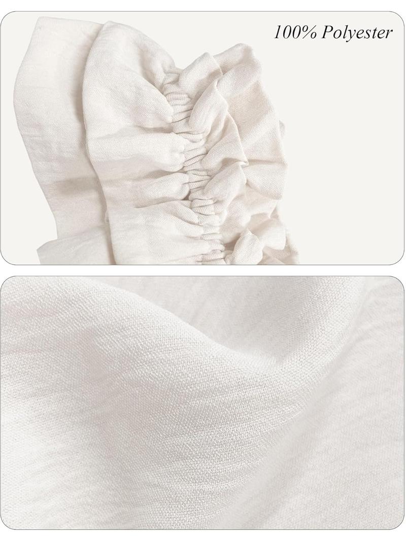 Women's Sleepwear Set 2-Piece Ruffled Soft Vest Top & Short Pants, Casual Loose-Fitting Nightgown Set, Natural Waist Regular Length