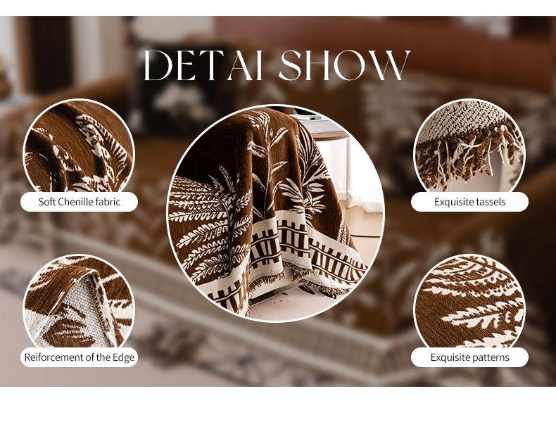 Leaf Pattern Sofa Cover, Washable Pet-Friendly Couch Protector, Comfortable Home Decor for Living Room & Bedroom, Durable Fabric Material, Sofa Couch Covers