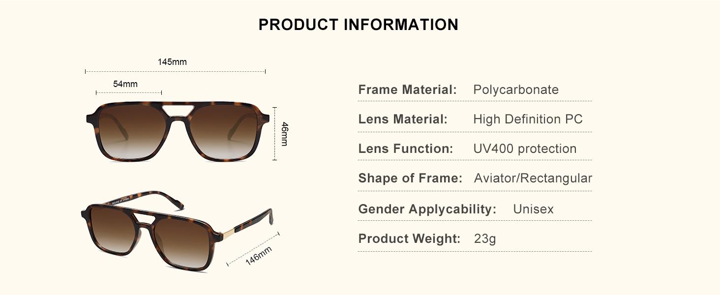 SOJOS Retro Aviator Sunglasses for Women Men,Trendy Rectangle Womens Mens Shades Sun Glasses SJ2202