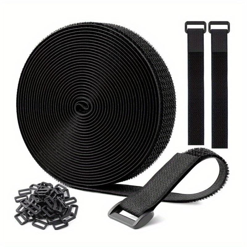 Nylon Reverse Buckle Hook And Loop Fastener Cable Ties, Magic Tape Adhesive Wire Finishing, Reusable Hook And Loop Tie Fastener Double-sided Hook Roll Finishing Strap Cable, Extension Wire, Finishing, Home Storage Finishing