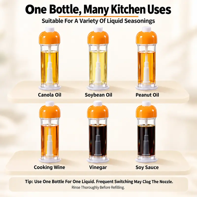 One bottle for oil vinegar wine soy sauce and more