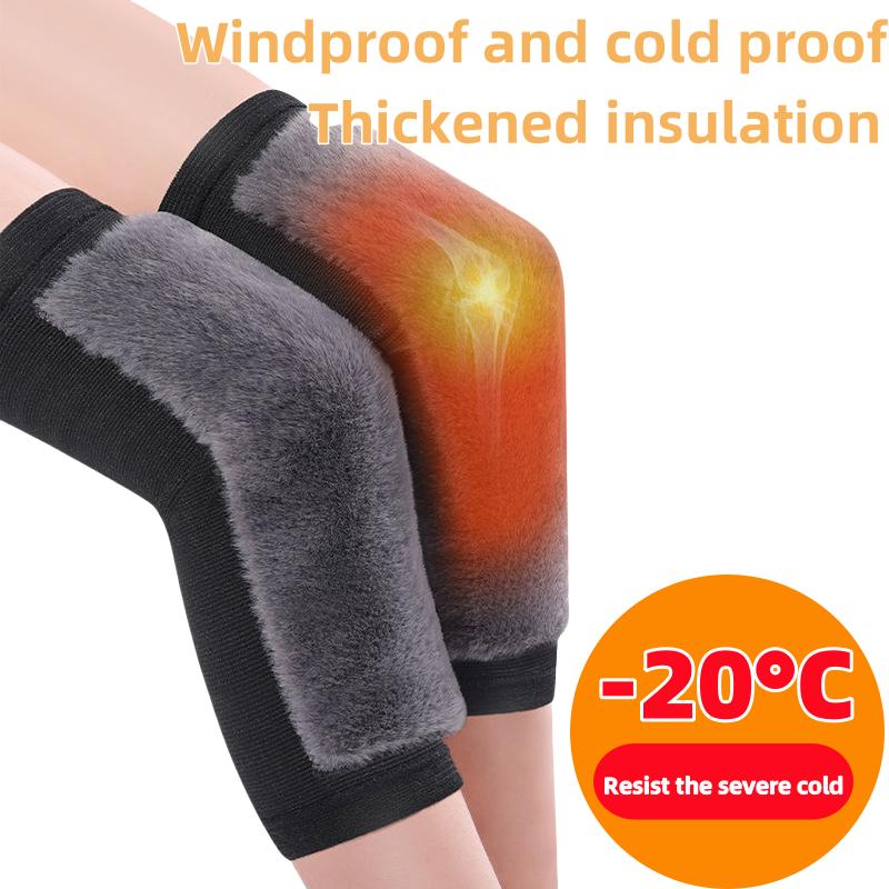 Ollas Winter Knee Warmers Knee Brace Sleeve Leg Warmer Wool Cashmere Thicken Knee Supports Knee Pads Legging Stocking Warm Thermal Ski Cycling Women Men  Knee Brace Sleeve for Joint Pain Arthritis 1 Pair
