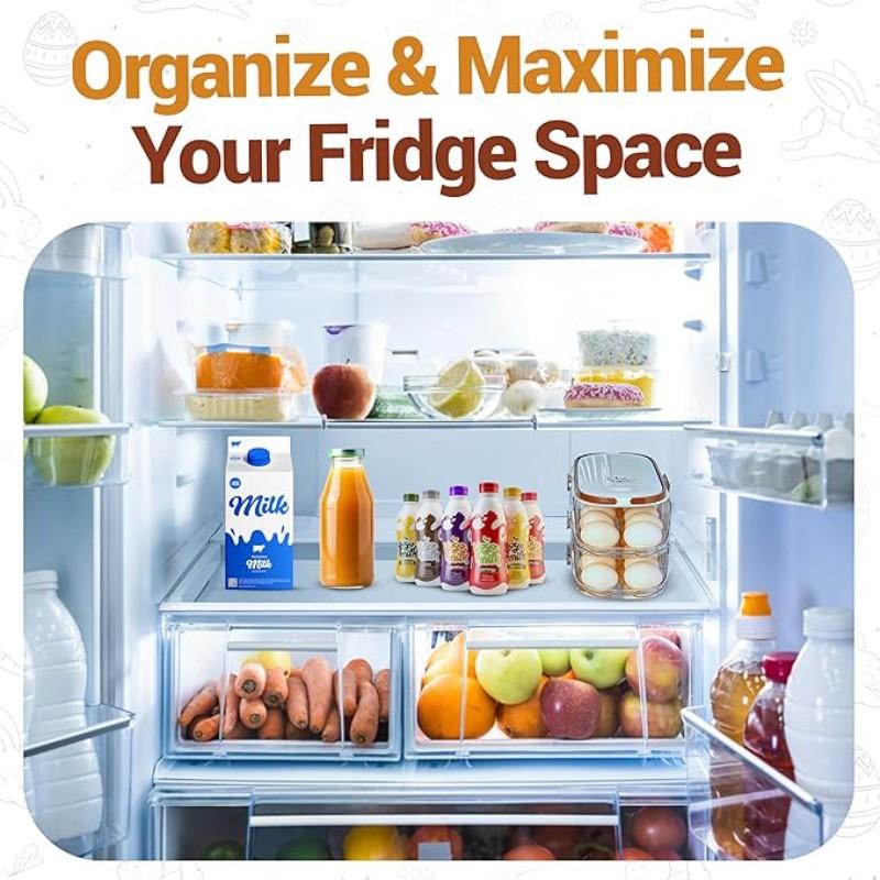 Single Layer, Dual Layer, Triple Layer Kitchen Home Egg Box Transparent Dual Layer Slide Rolling Egg Holder Refrigerator Side Door Handheld Egg Storage Box