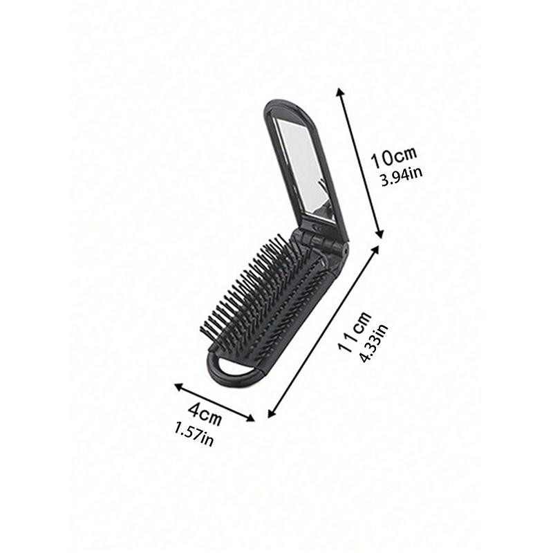Leopard Print Compact Folding Mirror Comb -3 Portable Mirrors, Distinctive Pattern, Multifunctional Mini Makeup Mirror And Massage Comb, Travel Brush, Essential For Travel, Durable Plastic Frame, Suitable For Women's Daily Hairstyles, Makeup, Beauty Tools