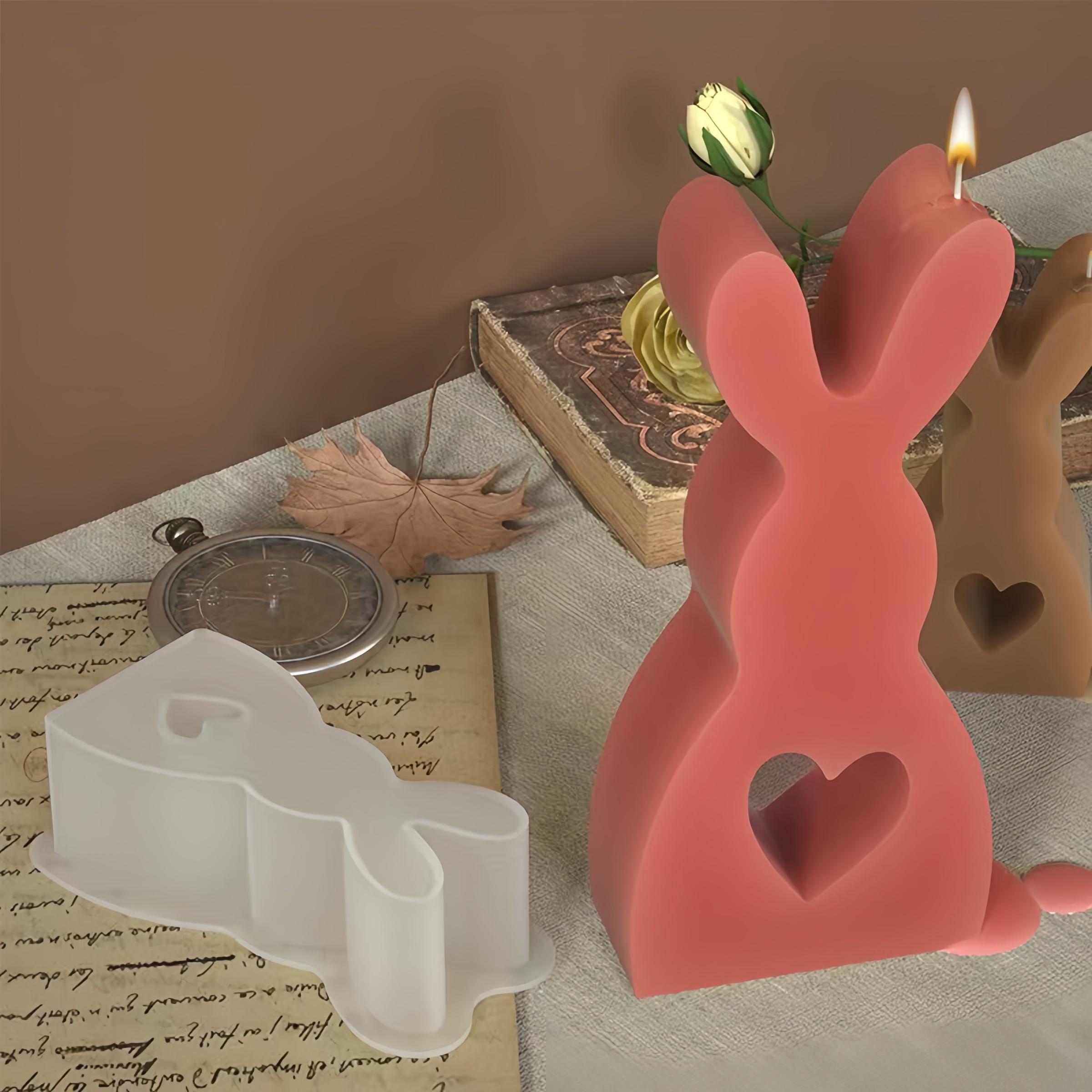 Easter Heart Rabbit Silicone Mold Set, DIY Candle Making, Resin Casting, Home Decor Craft Moulds, 2 Pieces, Batch No. 20250501000