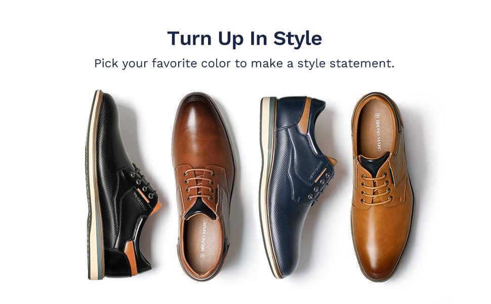 【Live Exclusive】Bruno Marc Men's Wide Lace-Up Casual Dress Sneakers Boy Footwear Walking Shoes Comfort