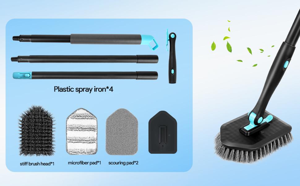 [FREE SHIPPING]keepow 3in1 180 degree rotating multifunctional household long handle cleaning brush set for bathroom toilet cleaning