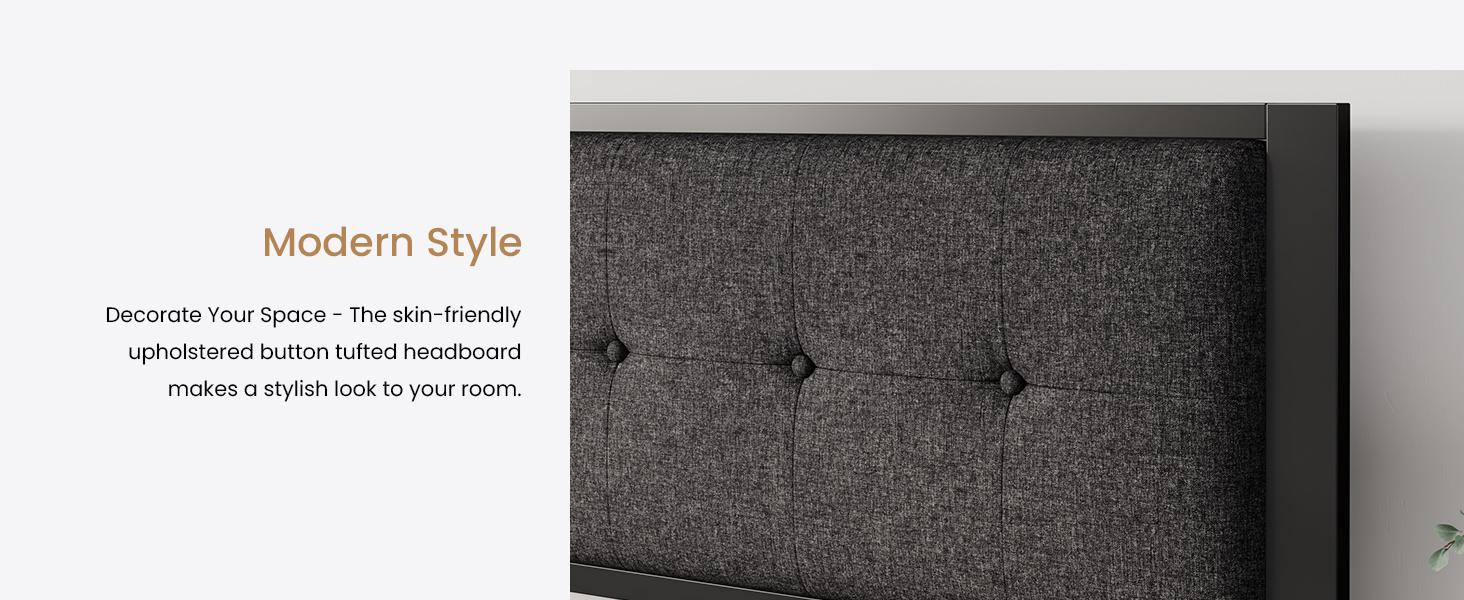 SHA CERLIN Metal Upholstered Platform Bed Frame with Headboard of Button Tufted Linen Fabric /Faux Leather,【Frame Only No Mattress】Twin/Full/Queen/King Size, Iron Slats Support, No Box Spring Needed#ChristmasGifts#TikTokShopBlackFriday SHA CERLIN Metal Upholstered Platform Bed Frame with Headboard of Button Tufted Linen Fabric /Faux Leather,【Frame Only No Mattress】Twin/Full/Queen/King Size, Iron Slats Support, No Box Spring Needed#ChristmasGifts#TikTokShopBlackFriday