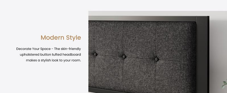 SHA CERLIN Metal Upholstered Platform Bed Frame with Headboard of Button Tufted Linen Fabric /Faux Leather,【Frame Only No Mattress】Twin/Full/Queen/King Size, Iron Slats Support, No Box Spring Needed#ChristmasGifts#TikTokShopBlackFriday SHA CERLIN Metal Upholstered Platform Bed Frame with Headboard of Button Tufted Linen Fabric /Faux Leather,【Frame Only No Mattress】Twin/Full/Queen/King Size, Iron Slats Support, No Box Spring Needed#ChristmasGifts#TikTokShopBlackFriday