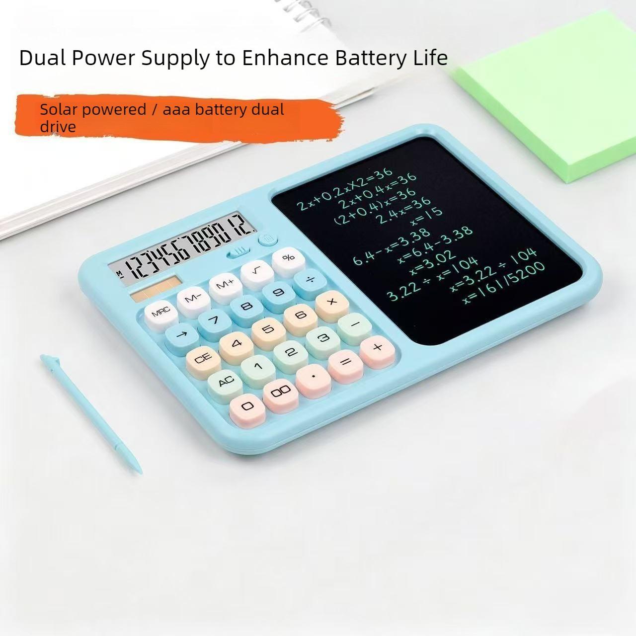 Portable Multifunctional Calculator with Handwriting Board / Dual Power /for Students Exams or Office Daily Use