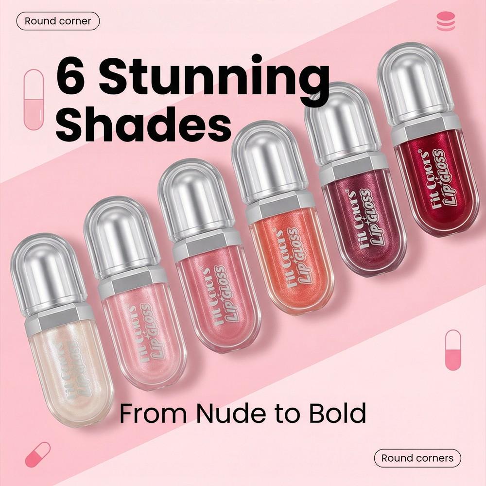 3D Mirror Gloss Lip Glaze Long-Lasting Hydration Anti-Wrinkle Lip Balm Transparent Pearl Fine Sparkle Lip Oil Valentine's Day Gift