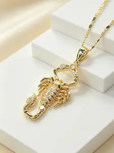 Fashion Punk Hip Hop Rhinestone Scorpion Pendant Necklace, Unisex Jewelry Accessory, Cool Fashion Necklace, Rock Anniversary Party Birthday Gift