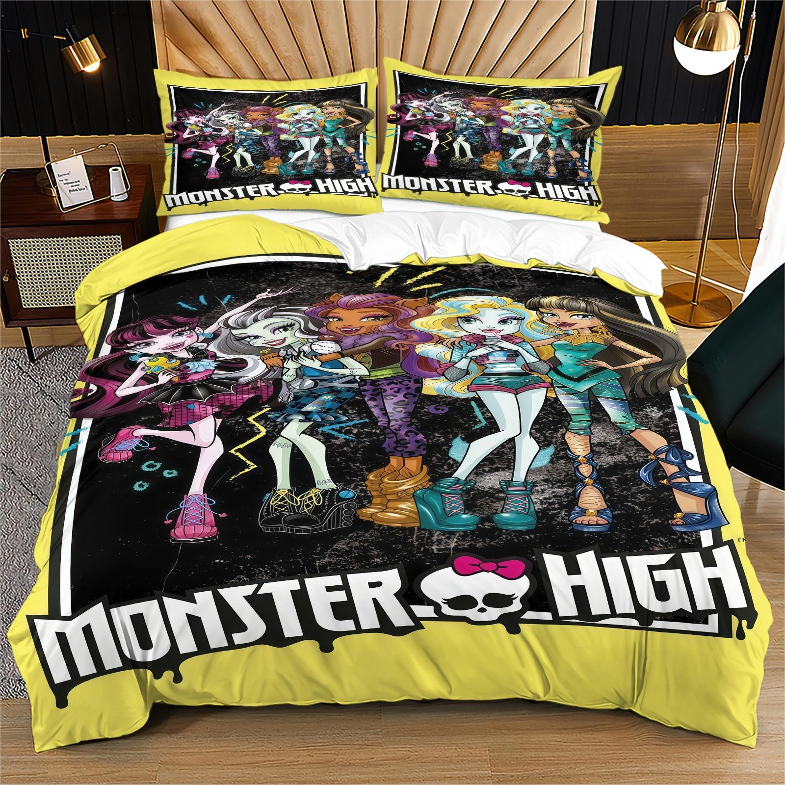 Monster High Duvet Cover Set, Bedroom Bedding Set, Gift for Family