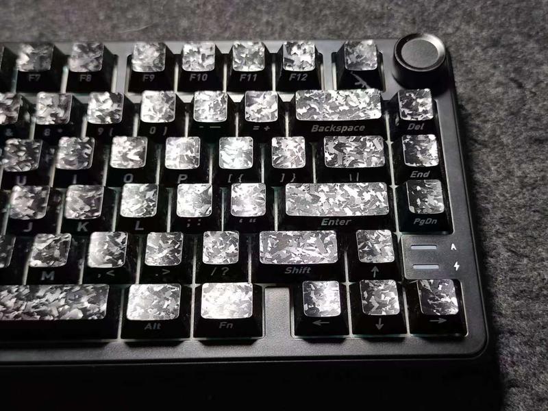 Carbon Fiber Side Engraved Keycaps 119 Keys Wooring Bee Magnetic Axis Compatible Mechanical Keyboard Universal Fit