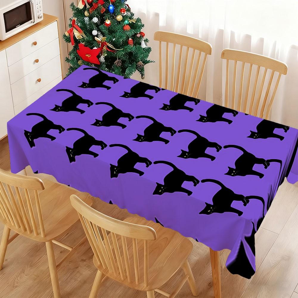 1 pc Cat Pattern Print Tablecloth, Washable Tablecloth, Perfect for Picnic, Camping, Wedding, Birthday Party, Restaurant, Buffet
