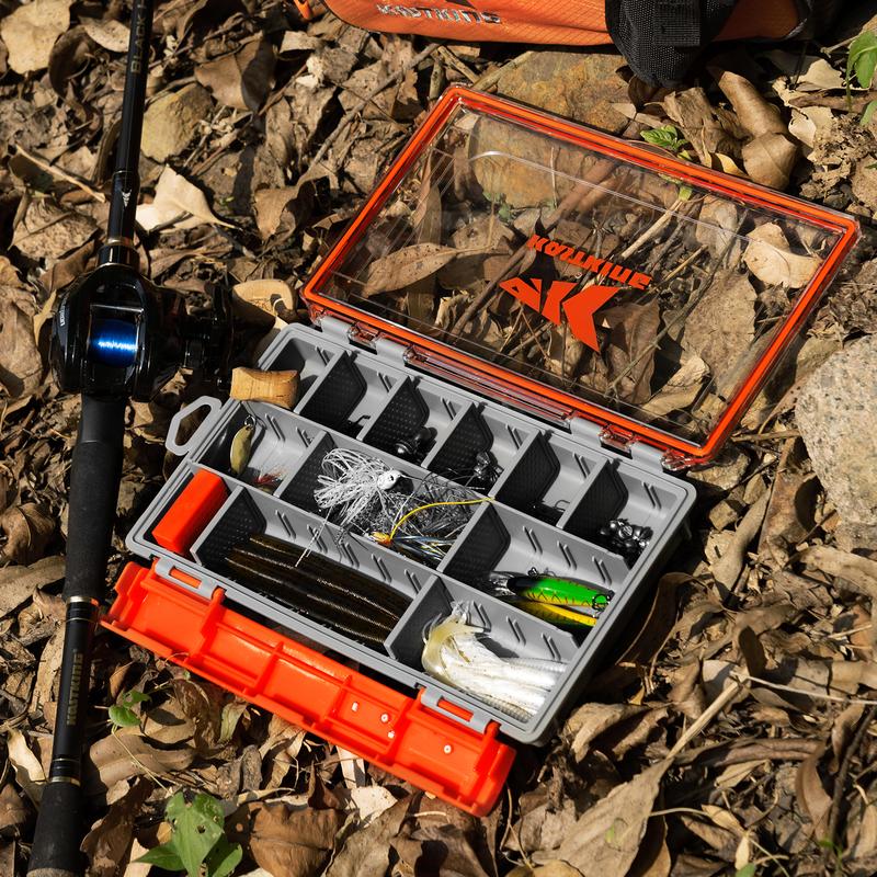 KastKing HyperSeal Waterproof Fishing Tackle Box, Waterproof 3600 and 3700 Tackle Trays, Organizer with Removable Dividers, Lure Box and Terminal Tackle Storage
