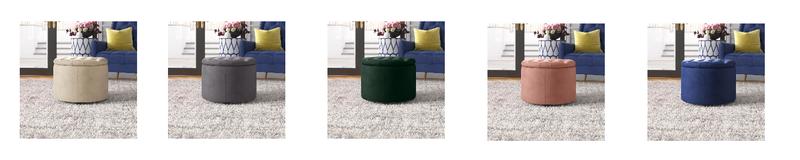 Baliaa 20'' Wide Velvet Tufted Round Storage Ottoman in Pink with Lift-Off Lid for Living Room Modern Design Comfy Home Interior