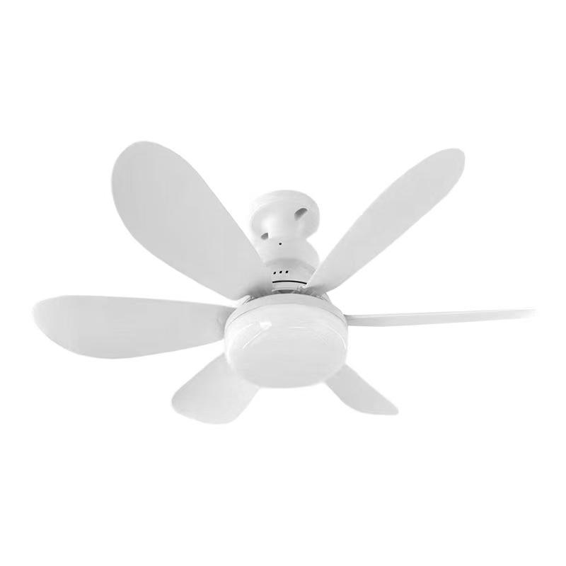 Portable Small Ceiling Fan Lamp with Remote Control, Adjustable Light Bulb, Suitable for Bedroom Kitchen Living Room, 20 Inch Screw Type