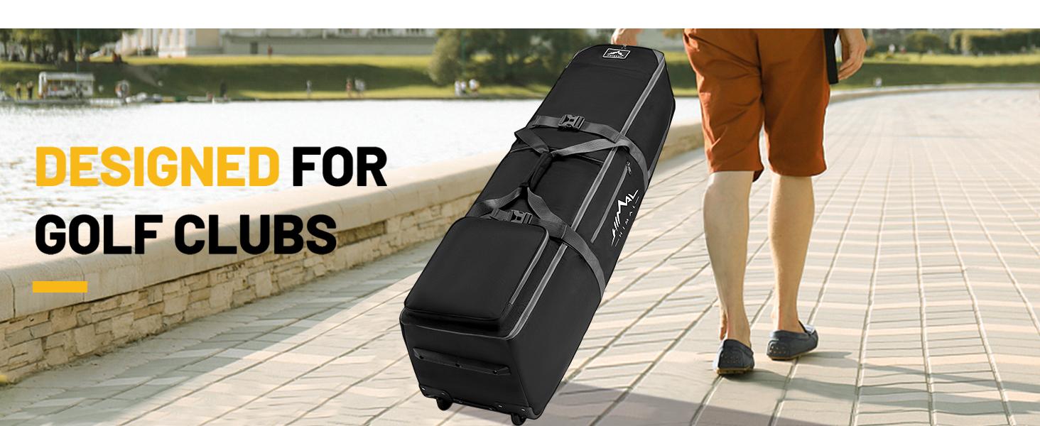 GoHimal Golf Travel Bag with Wheels, 1200D Heavy Duty Oxford Fabric Golf Travel Case for Airlines