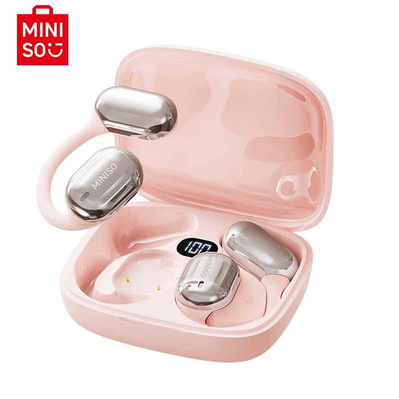 MINISO OWS Wireless Bluetooth 5.4 Earbuds Ultra-Comfort Snug Fit Headphones Powerful Sound for Music & Phone Calls Waterproof Sport Headsets With Call Noise Canceling Mic