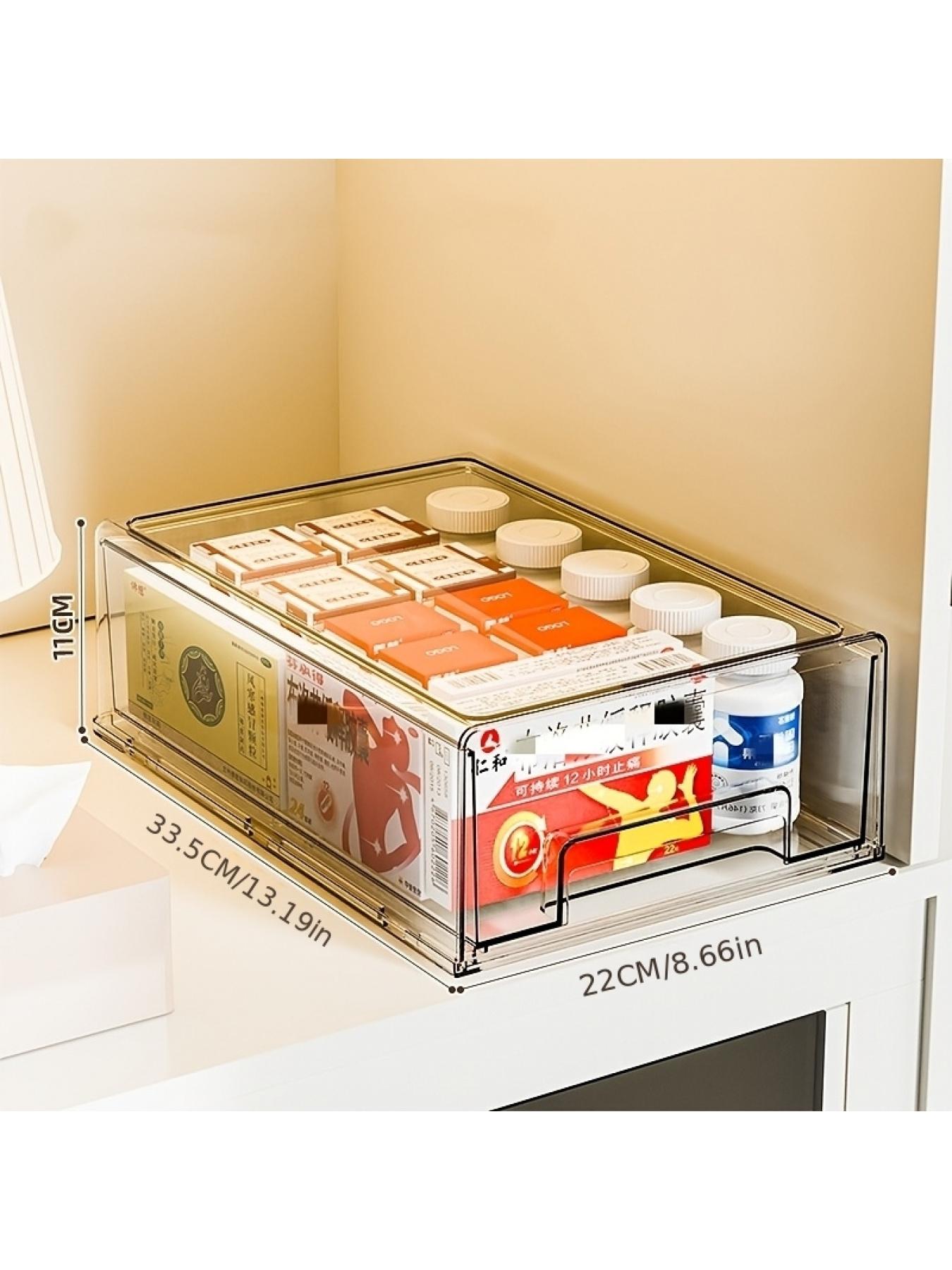 Clear Pull Out Drawer Desktop Organizer Large Storage for Jewelry Findings Bead Making Craft Supplies Stationery