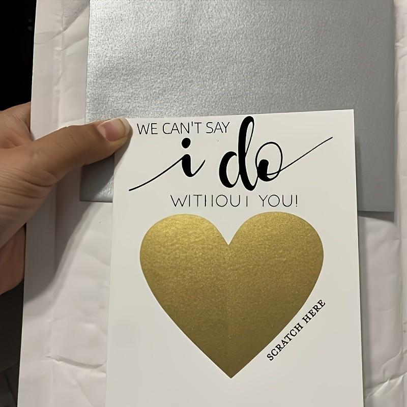 4 Wedding Proposal Scratch Cards, Creative Bridal Party Invitation Gifts, Personalized 'will You Marry Us?' Card, Unique Engagement Surprise