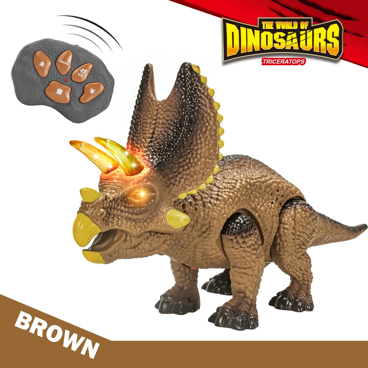 Remote Control Dinosaur Toy, Trike Sound Walking with Lights, Unisex Gift for Boys Ages 3-6, Requires Aa Batteries (not Included)