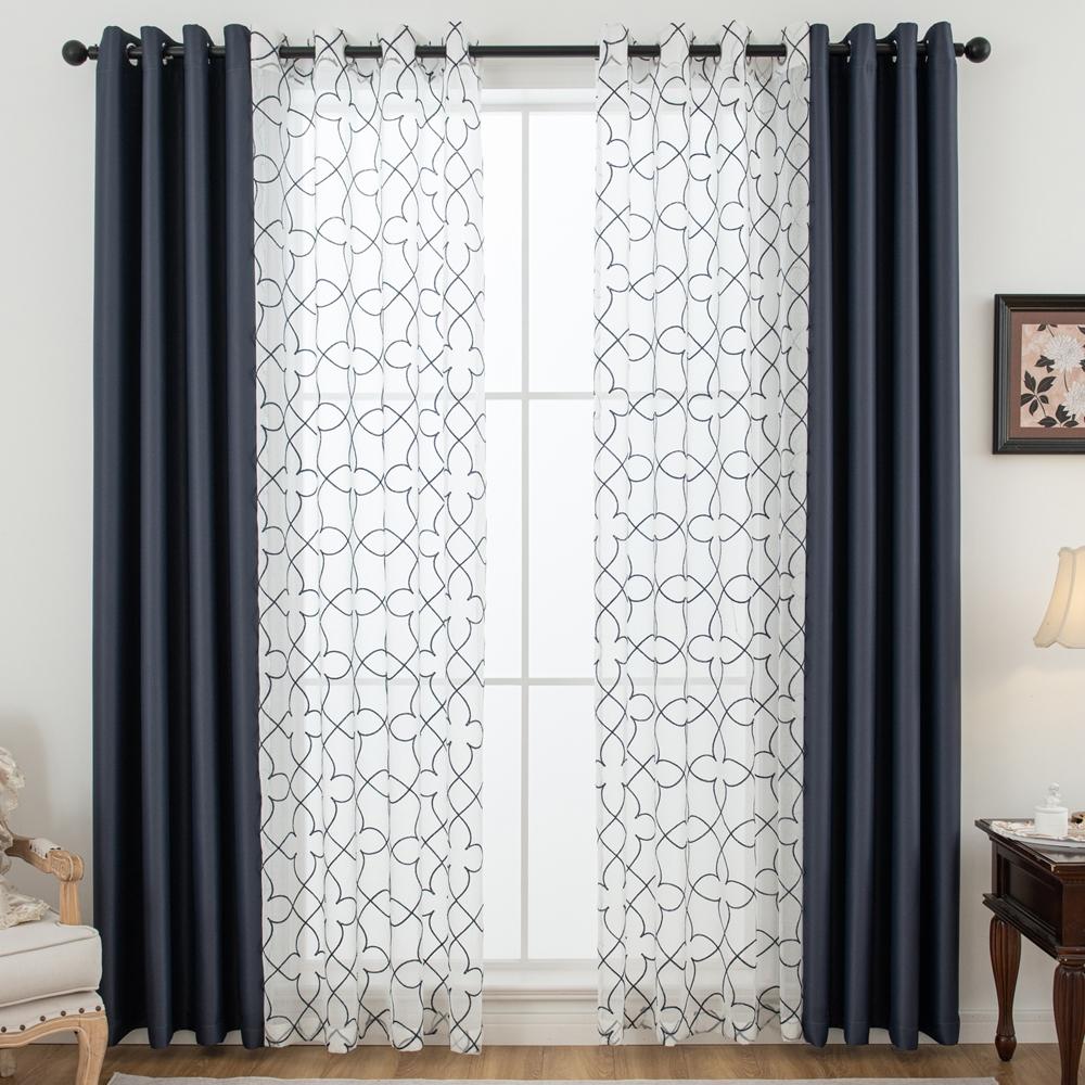 Upgrade Your Room! ✨ Stylish SUN-BLOCKING Curtains w/ Embroidery - Set of 4! Embroidered Curtains Home Decoration Curtain #RoomMakeover #InteriorDesign #BedroomDecor
