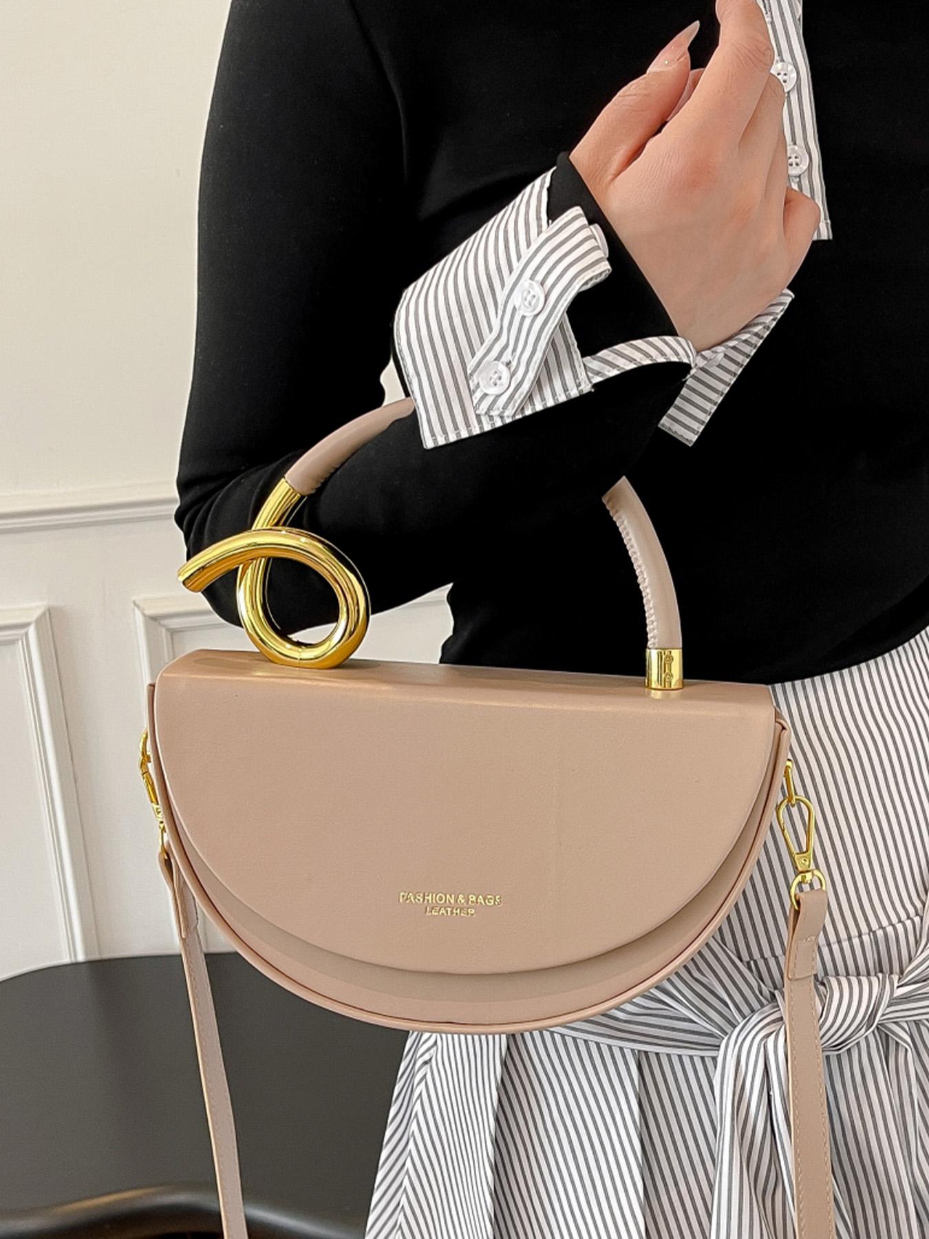 Women's Fashionable Solid Color Handbag, Elegant Bag, Casual Versatile for Daily Commuting, Party, Date, Shopping, High-end Commuter Bag