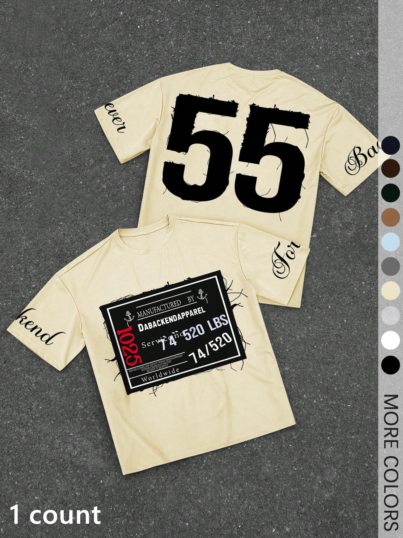 Men's Letter Print Loose Fit Sports T-Shirt, Sports Tee, Men's Graphic Shirts for All Season, Streetwear for Summer, Daily Wear, Athletic Sports Clothing
